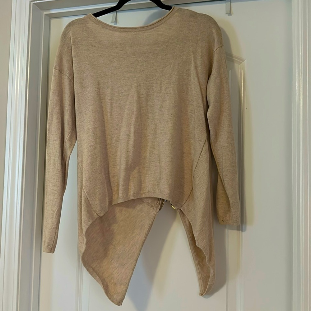 NY&C Tan Sweater with Zipper Back